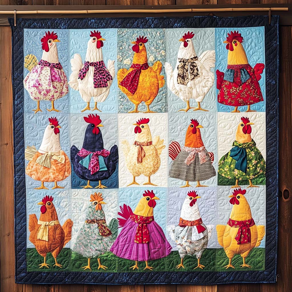 Country Chickens Quilted Blanket Boho Bedroom Decor Best Gifts For Chicken Owners