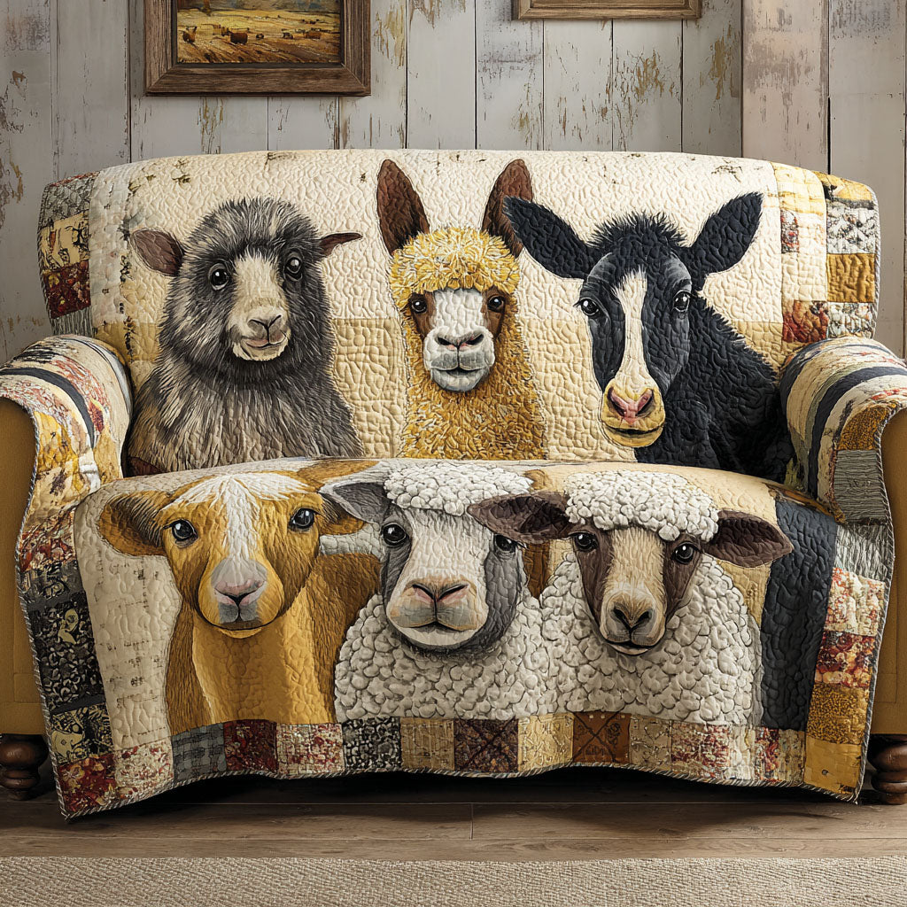 Country Companions Quilted Sofa Cover Couch Cushion Covers Farm Wife Gifts