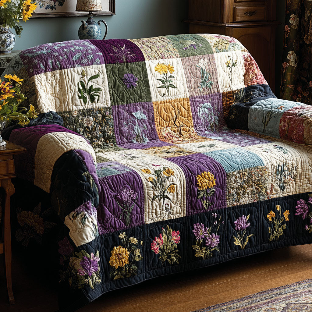 Country Floral Quilted Sofa Cover Sofa Slip Covers Useful Gifts For Mom