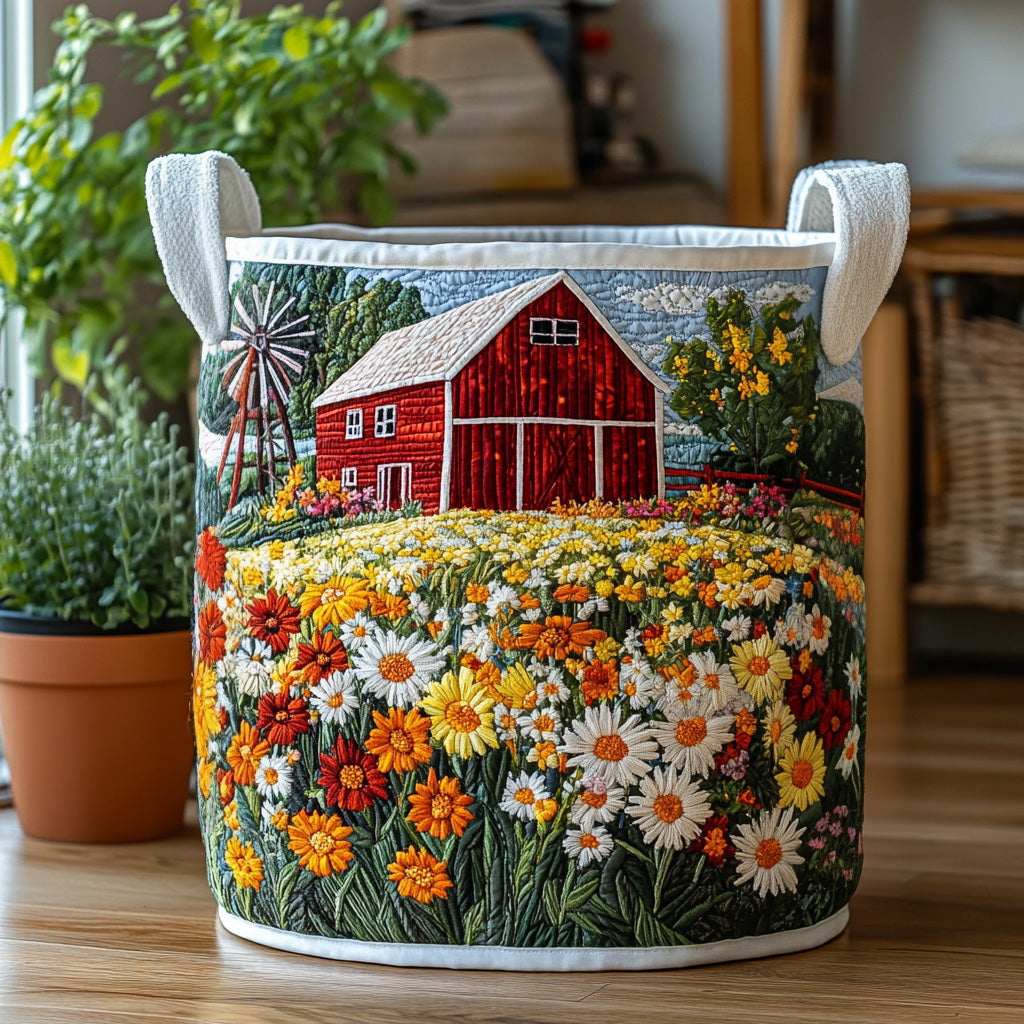 Country Haven Quilted Laundry Basket Soft Quilted Laundry Basket for Daily Home Use