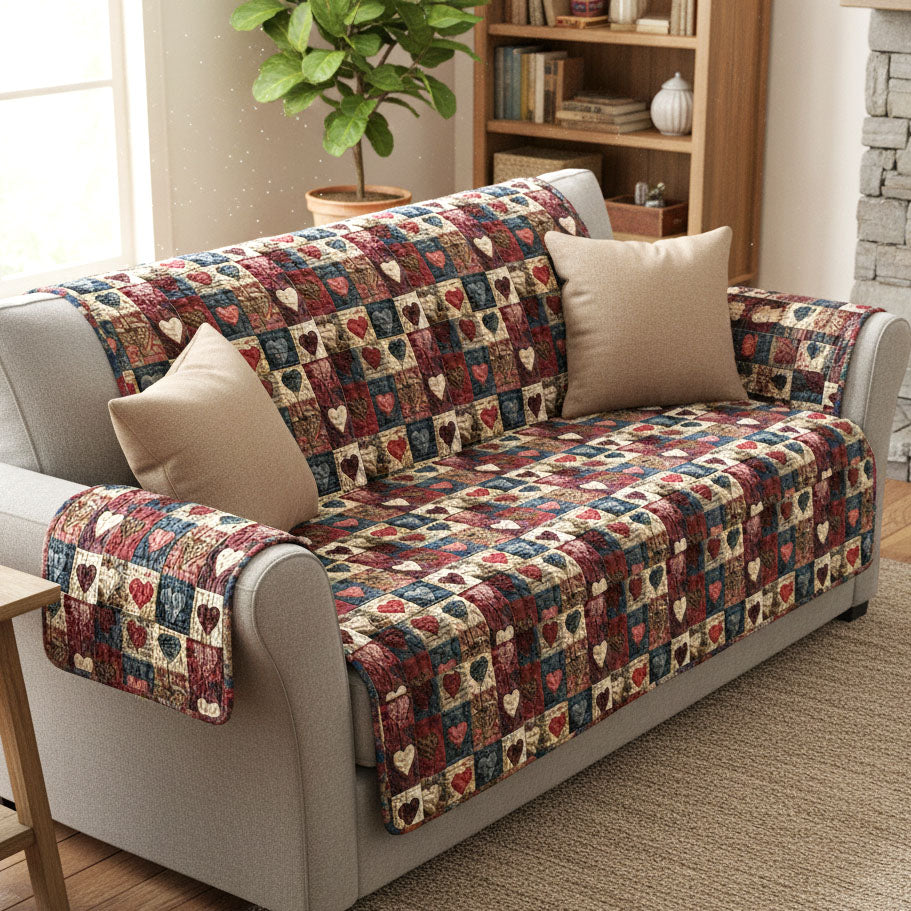 Country Mosaic Quilted Sofa Cover Couch And Sofa Covers Good Mother's Day Gifts For Mom