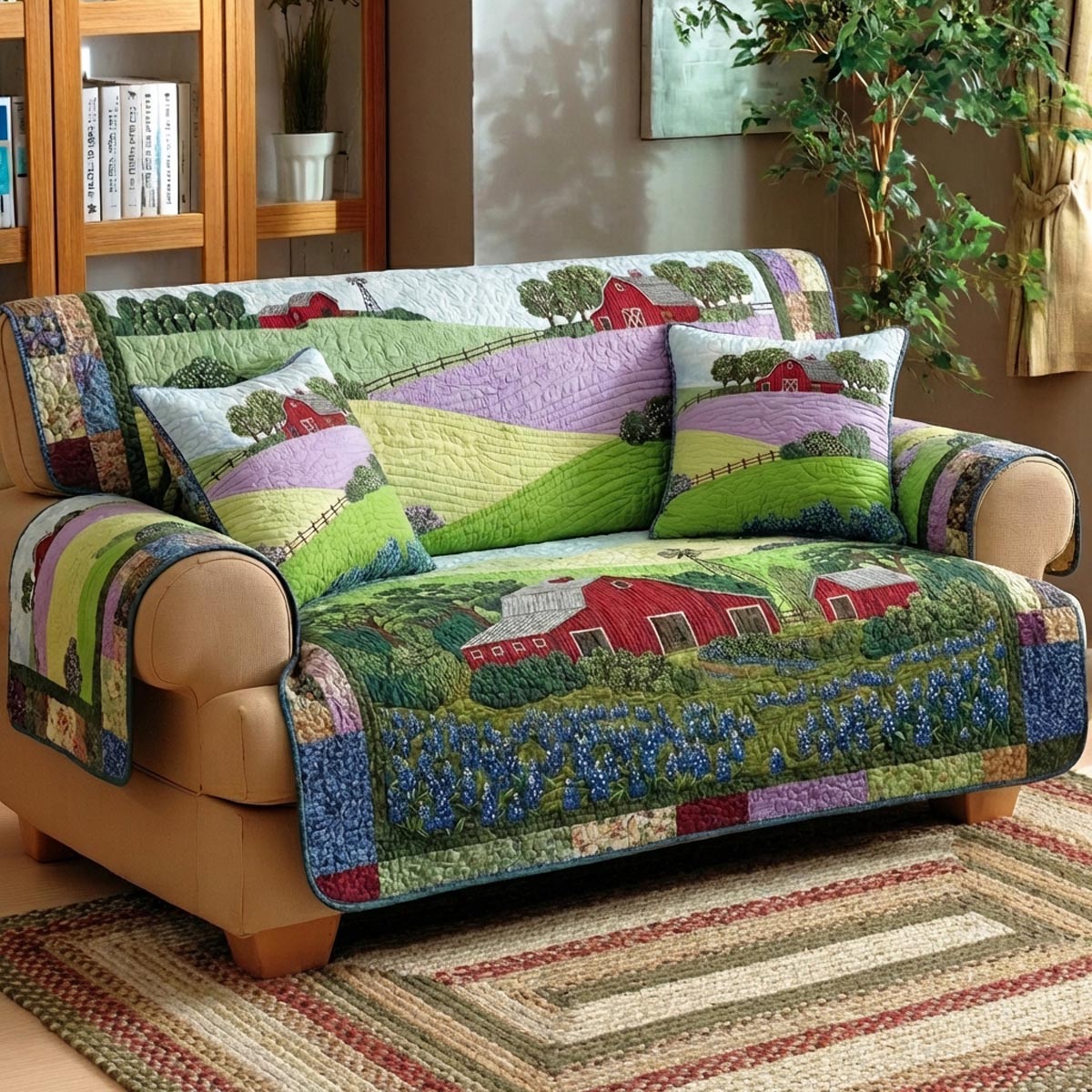 Country Spring Quilted Sofa Cover Covers For Sofas Top Gifts For Farmers