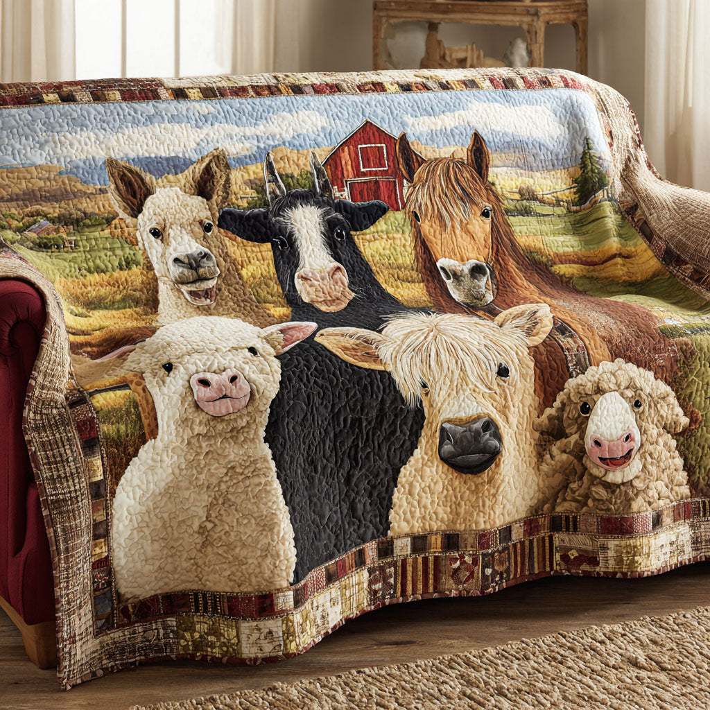 Countryside Charm Quilted Sofa Cover Sofa Couch Slipcover Christmas Gifts For Farmers