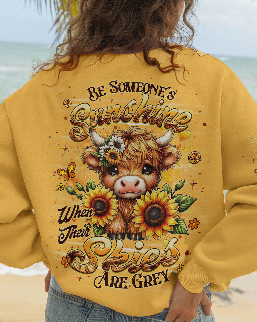 Cow Be Someone's Sunshine Sweatshirt Inspirational Cow Sunflowers Merch Gift For Farm Lovers