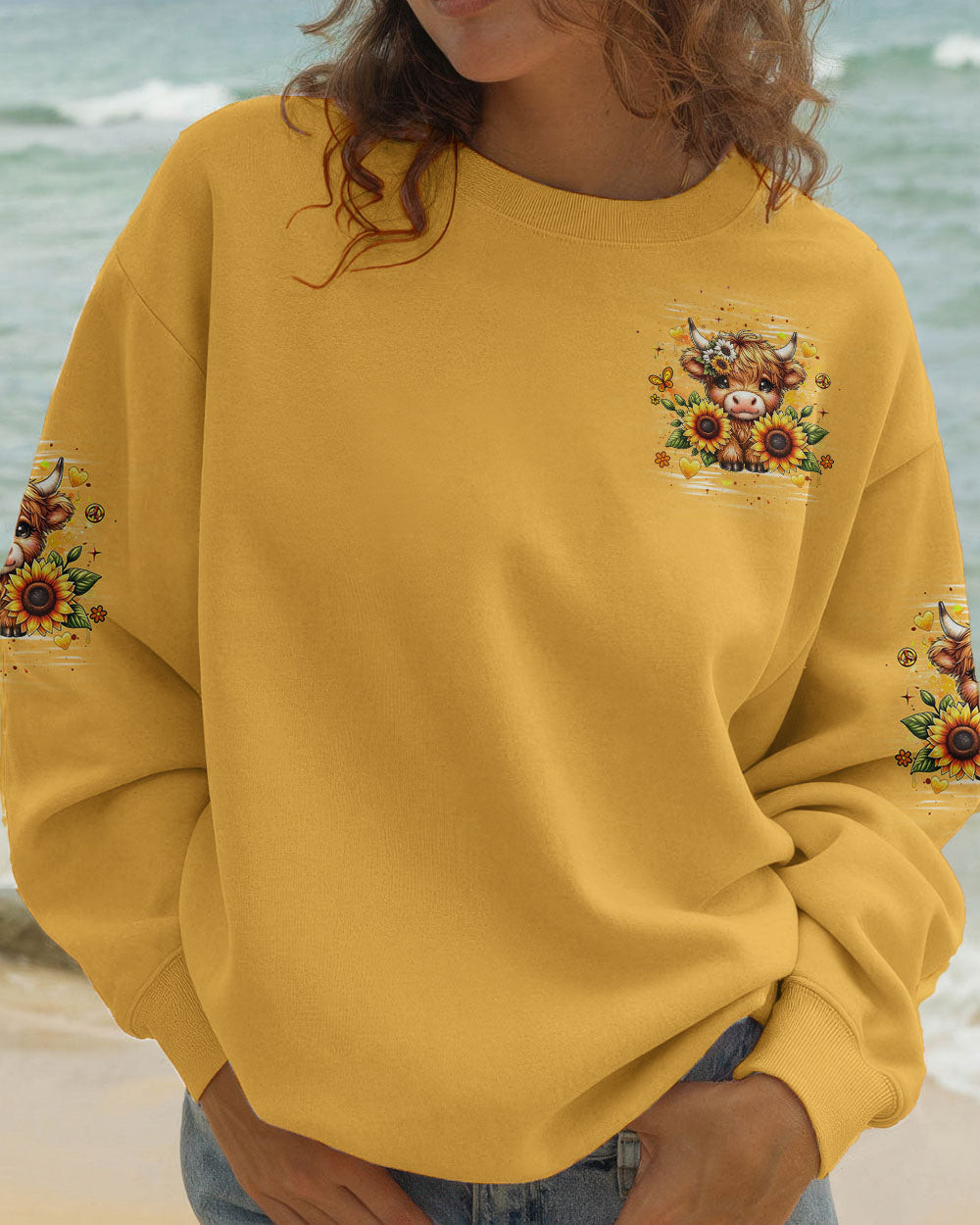 Cow Be Someone's Sunshine Sweatshirt Inspirational Cow Sunflowers Merch Gift For Farm Lovers - Image 2