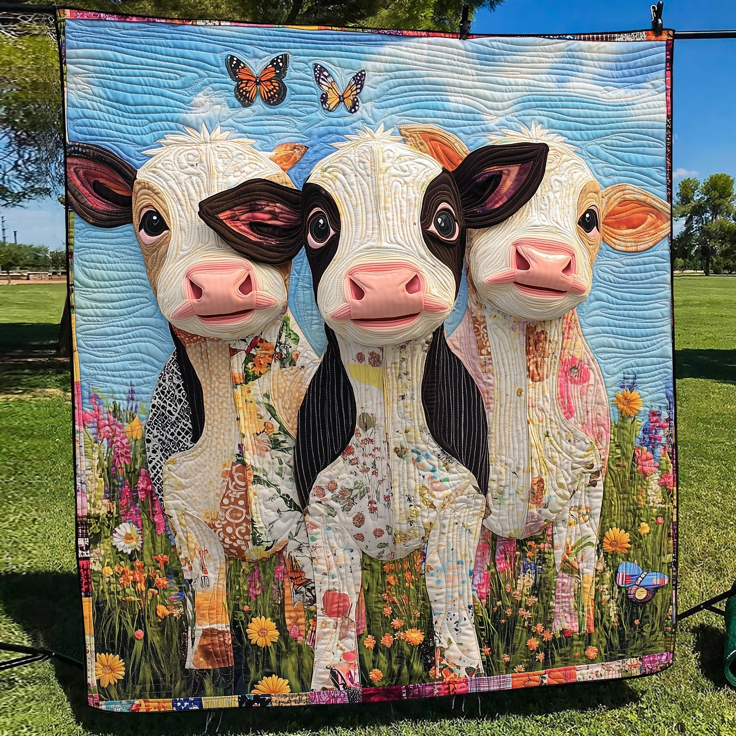 Cow Cuddles Quilted Blanket Cool Bedroom Decor Mothers Birthday Gifts