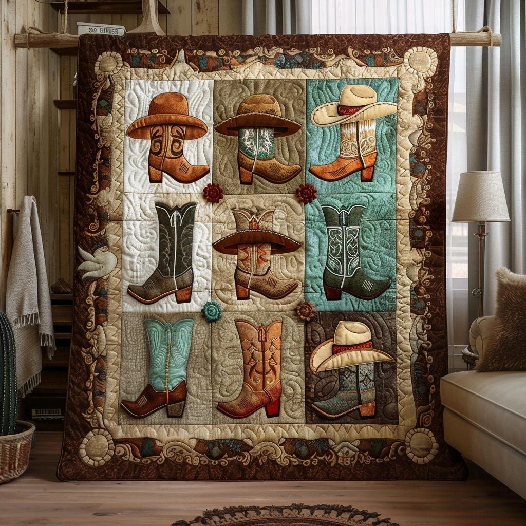 Cowboy Boot Chronicles Quilted Blanket Cool Bedroom Ideas Cowboys Gifts For Her