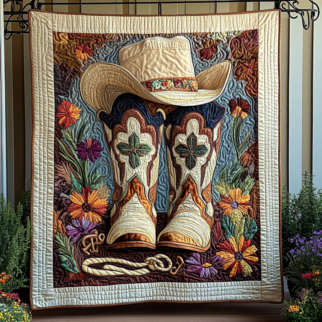 Cowboy Charm Quilted Blanket Cool Bedroom Decor Good Mothers Day Gift Ideas