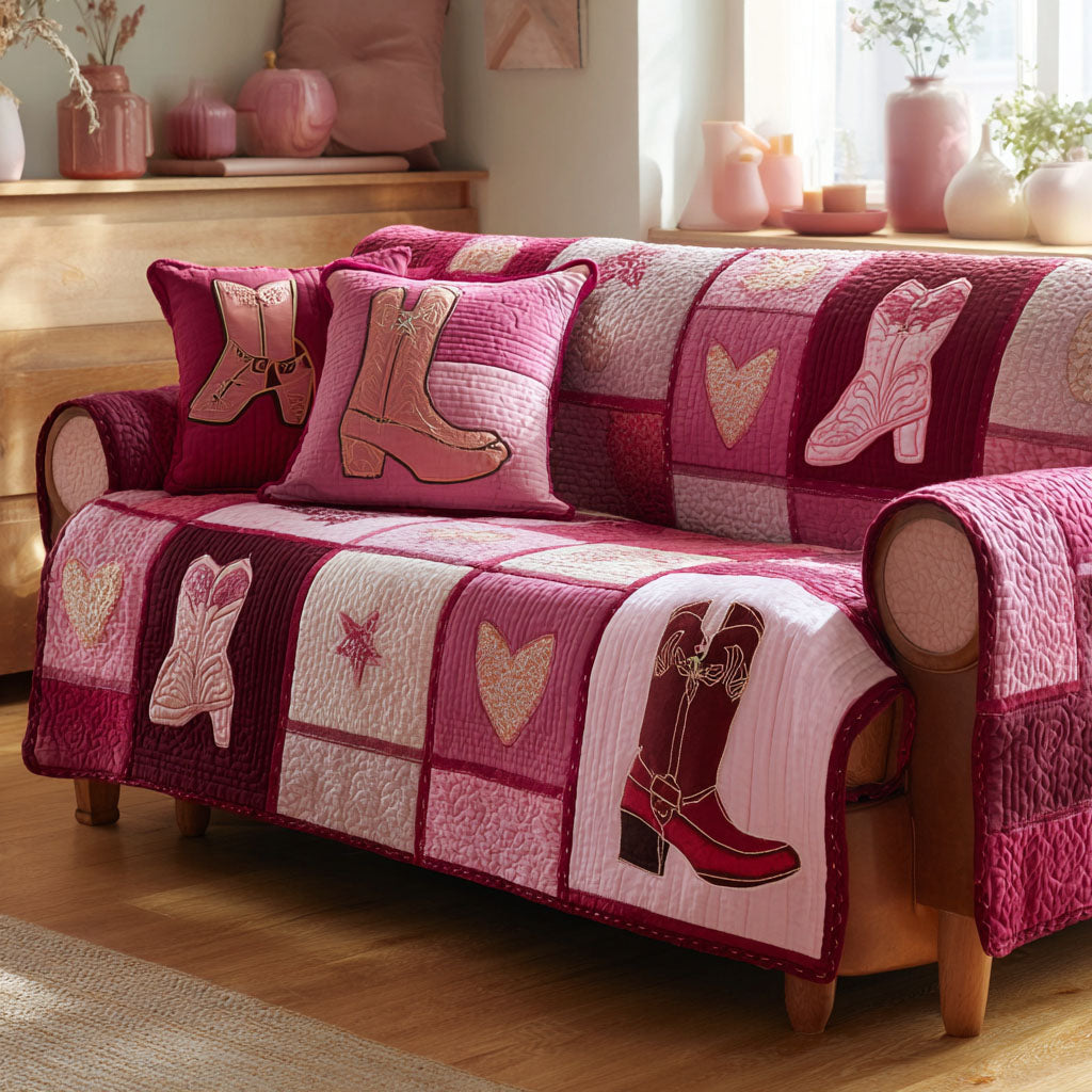 Cowgirl Sweetheart Quilted Sofa Cover Sofa Couch Cover Best Gifts For Cowboys