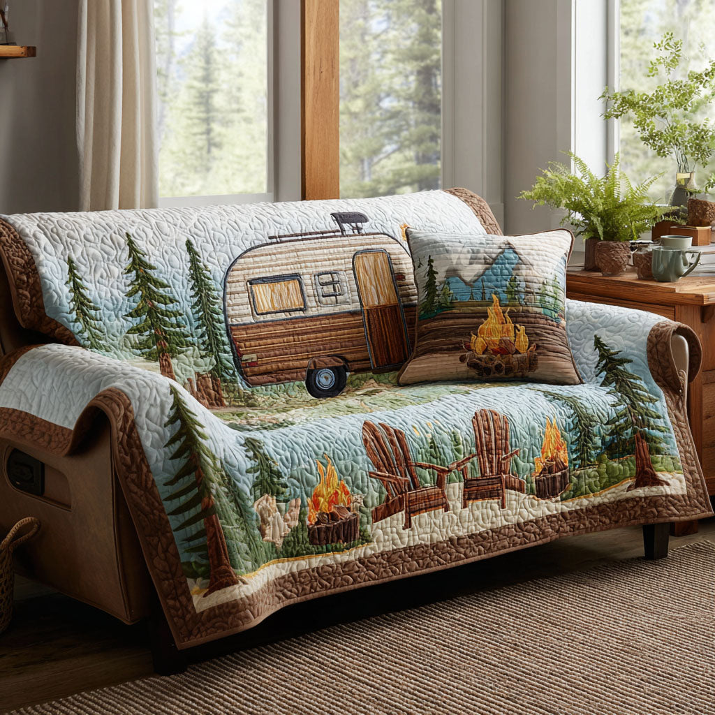 Cozy Camper Quilted Sofa Cover Good Sofa Covers Unique Camping Themed Gifts