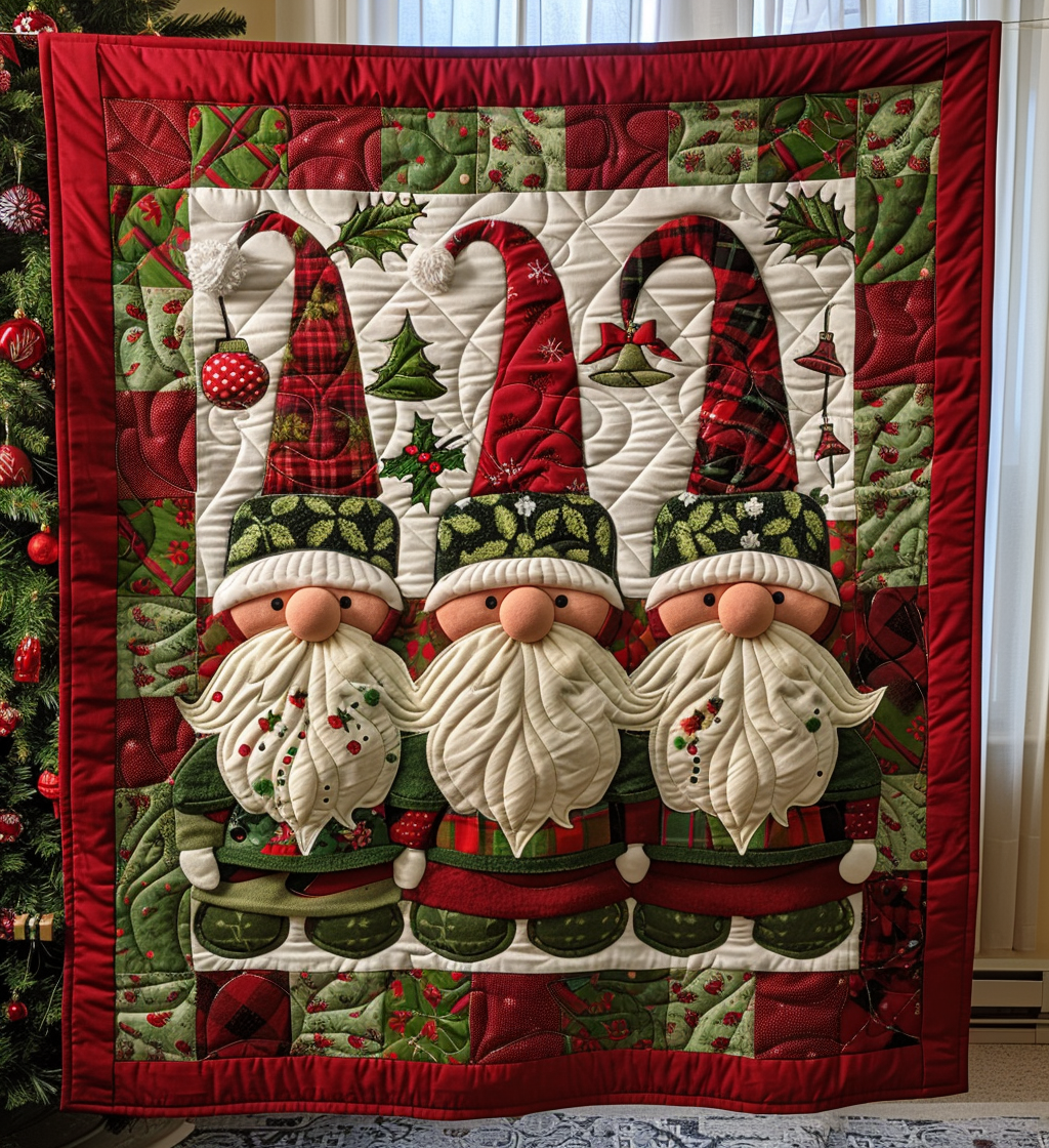 Cozy Christmas Gnomes Quilted Blanket Xmas Bedroom Ideas Christmas Presents For Her