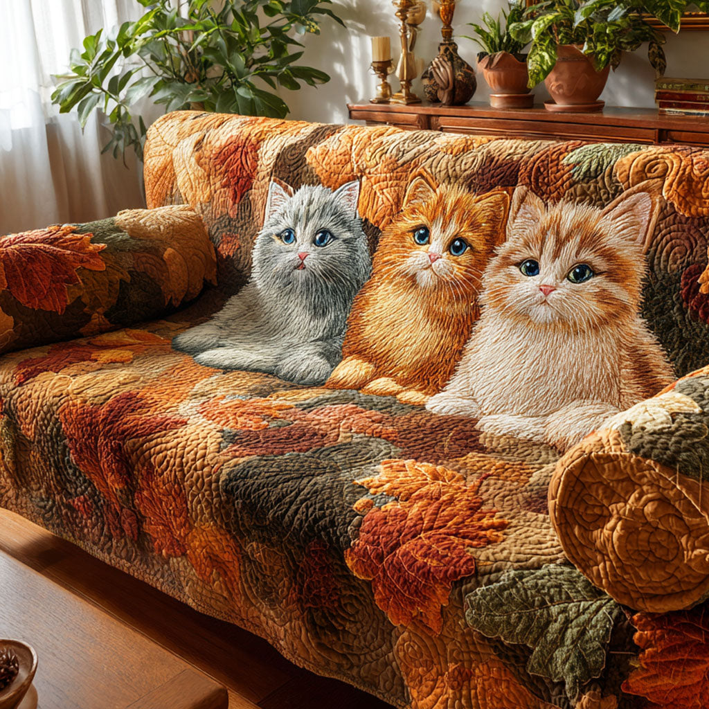 Cozy Companions Quilted Sofa Cover Home Decorattions Cat Gifts For Xmas
