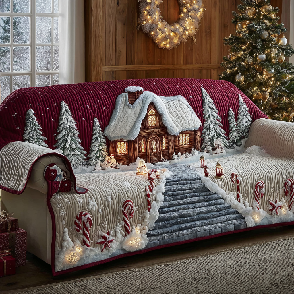 Cozy Cottage Quilted Sofa Cover Holiday Living Room Decor Christmas Ideas For Wife
