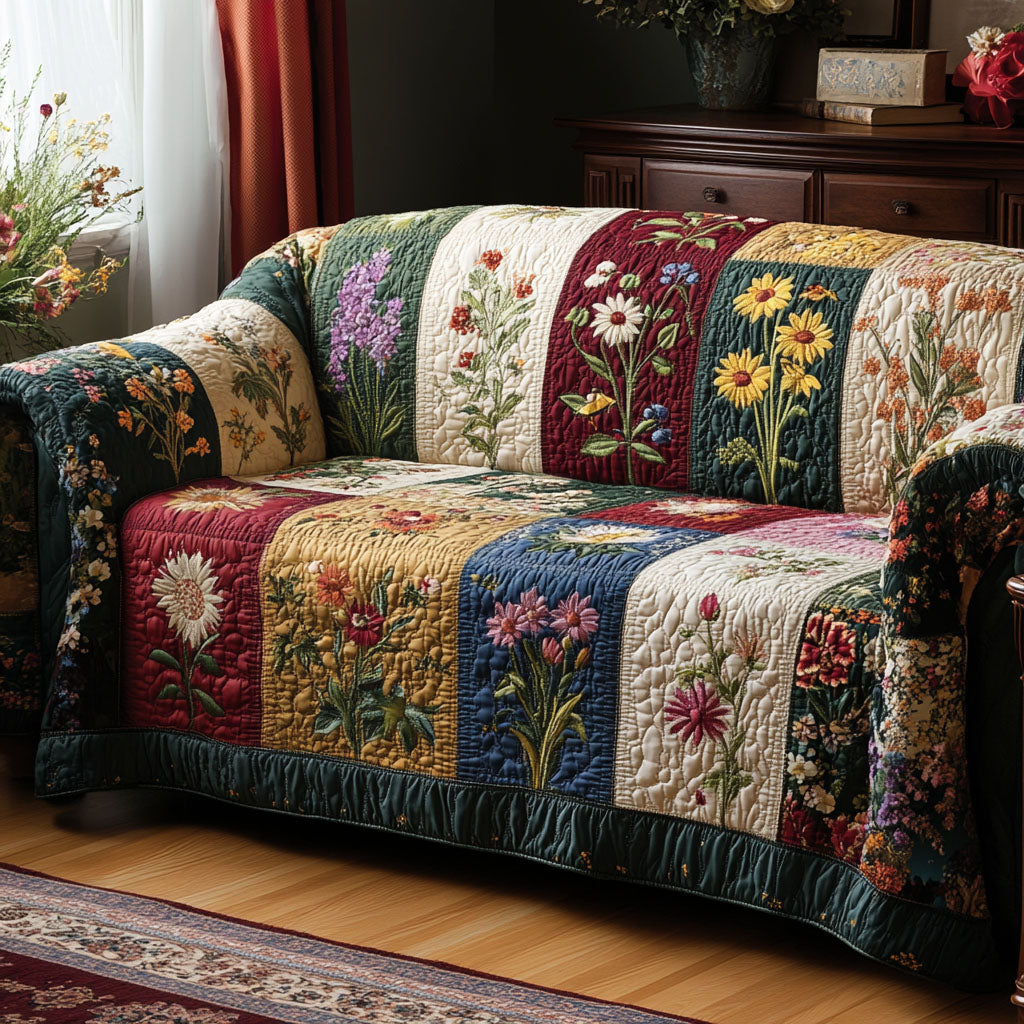 Cozy Garden Quilted Sofa Cover Best Sofa Covers Christmas Floral Gifts
