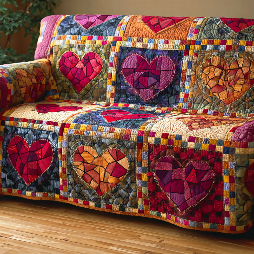 Cozy Heartwork Quilted Sofa Cover Cool Sofa Slipcovers Christmas Gift Ideas For Couples
