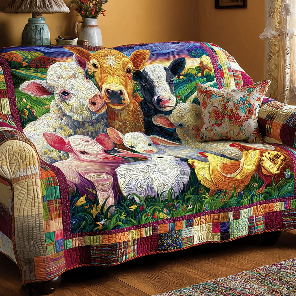 Cozy Pastures Quilted Sofa Cover Sofa Cover Couch Unique Gifts For Farmers