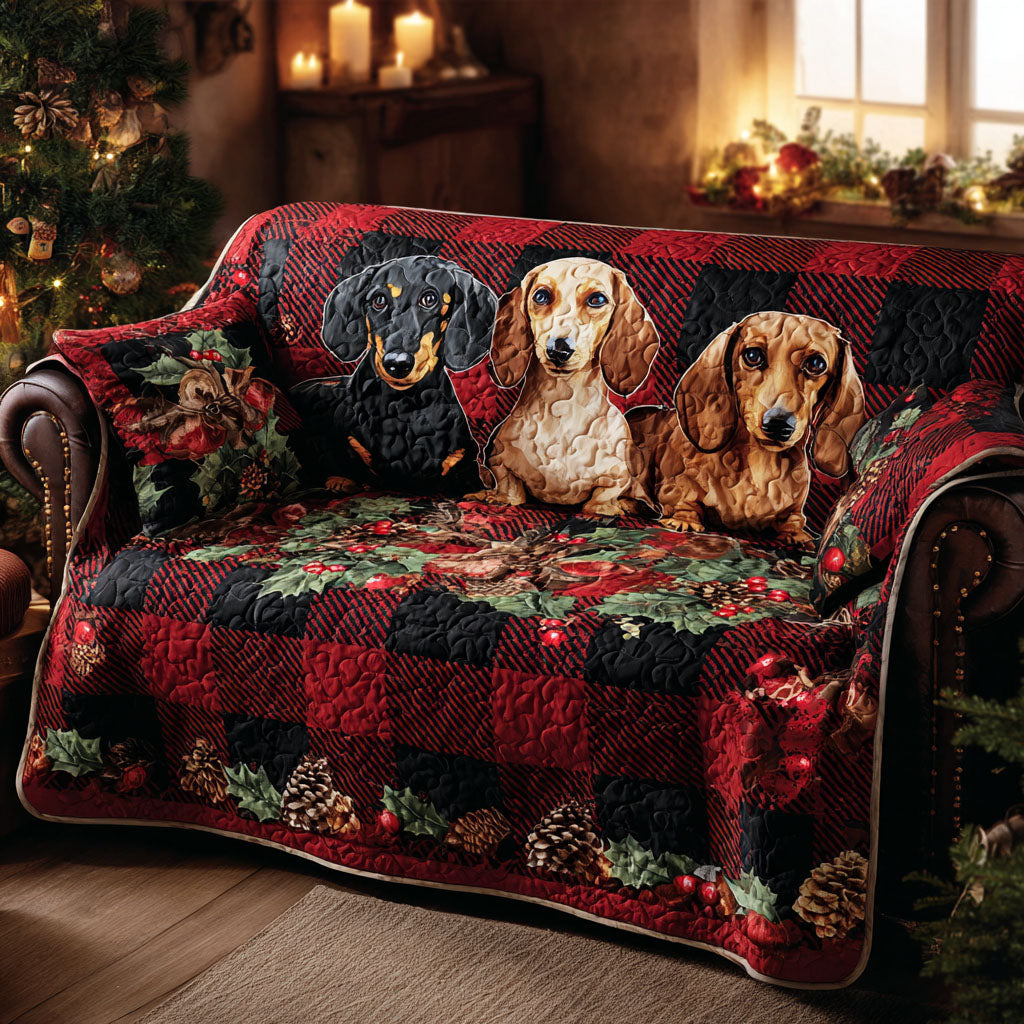 Cozy Plaid Paws Quilted Sofa Cover Living Decor Ideas Christmas Ideas For Family