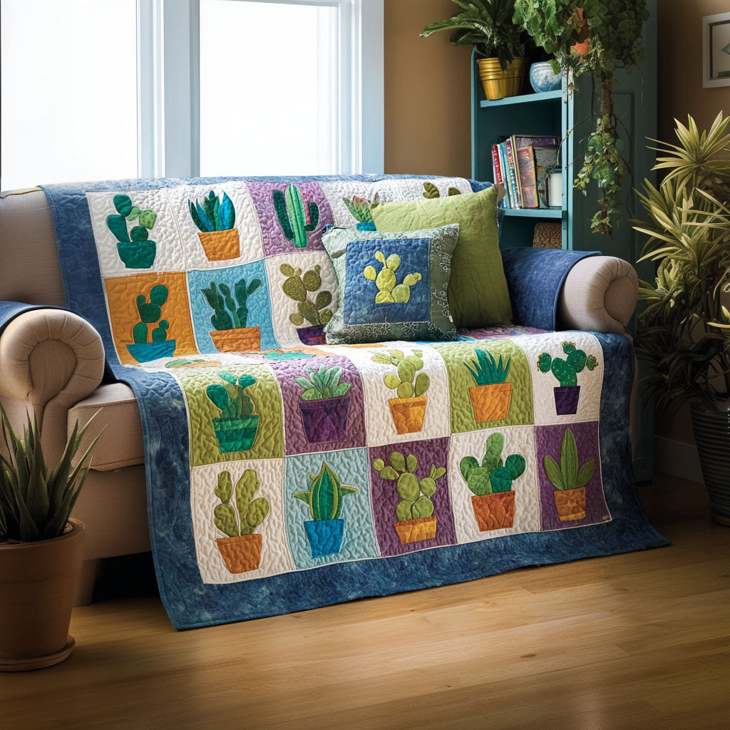 Cozy Succulents Quilted Sofa Cover Best Slipcovered Sofas Mothers Day Presents