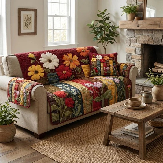 Cozy Tome Quilted Sofa Cover Cat Lover Home Decor Gift For Cozy Living Room