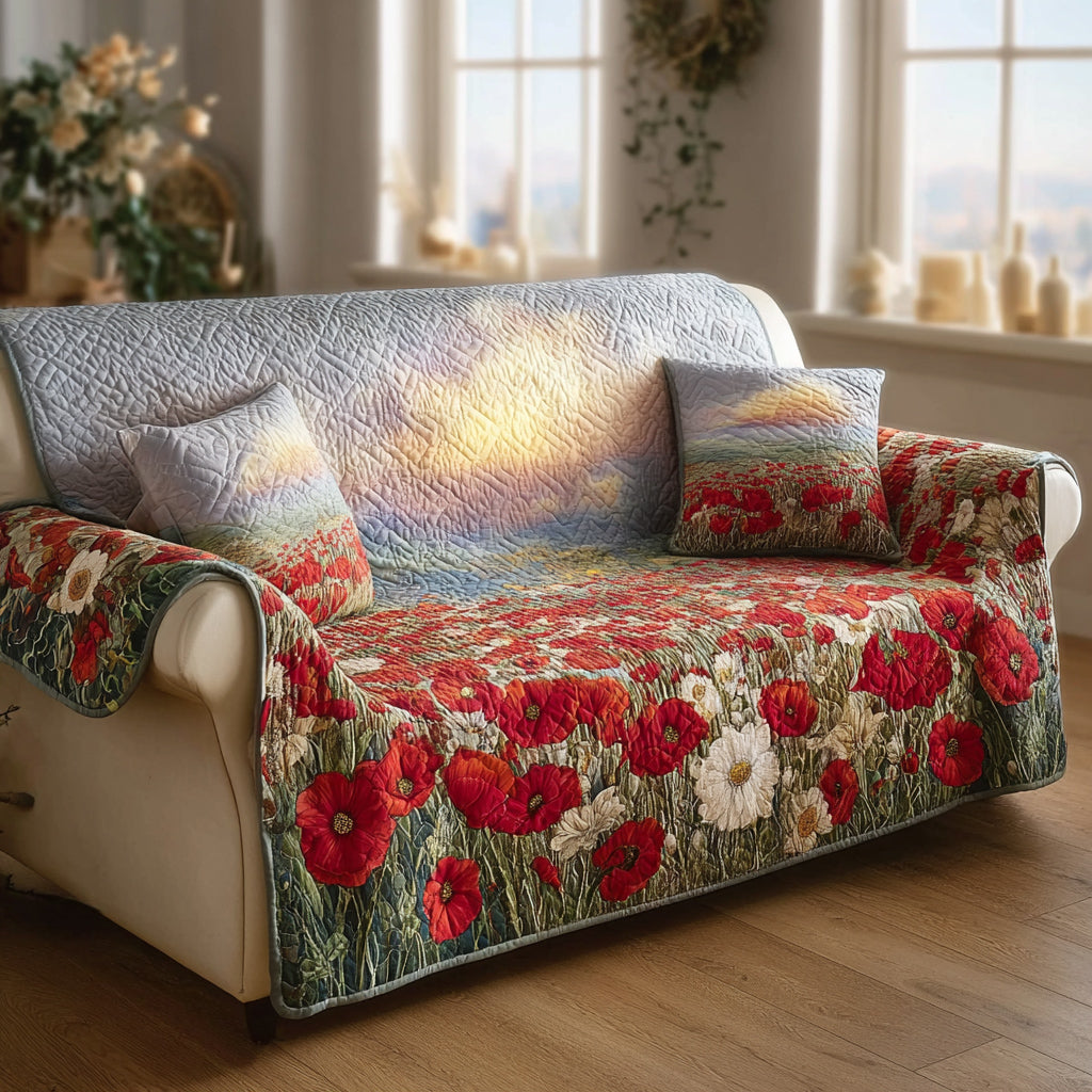 Crimson Horizon Quilted Sofa Cover Sofa Protector Ideas For Mother' Day Gifts
