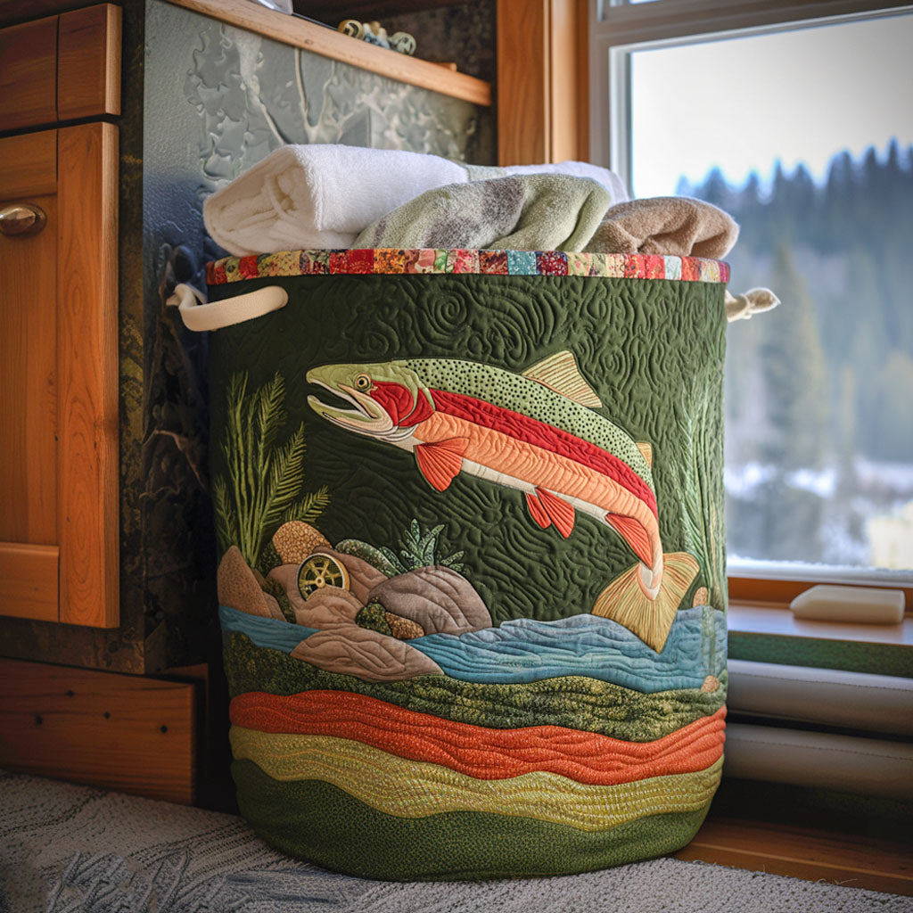 Crystal Current Quilted Laundry Basket Modern Quilted Laundry Basket Gift for Stylish Homes