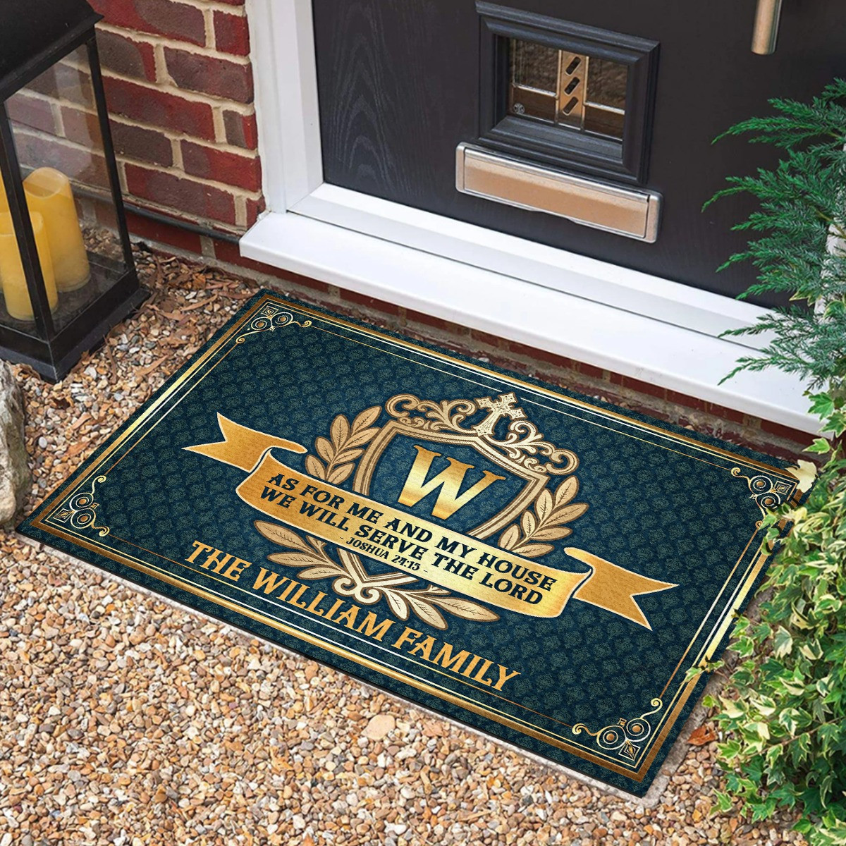 Custom As For Me And My House We Will Serve The Lord Doormat Christian Doormat Xmas Gifts