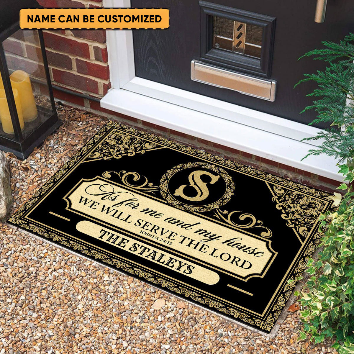 Custom We Will Serve The Lord Doormat Faith Christians Merch Bible Inspired Christmas Gifts