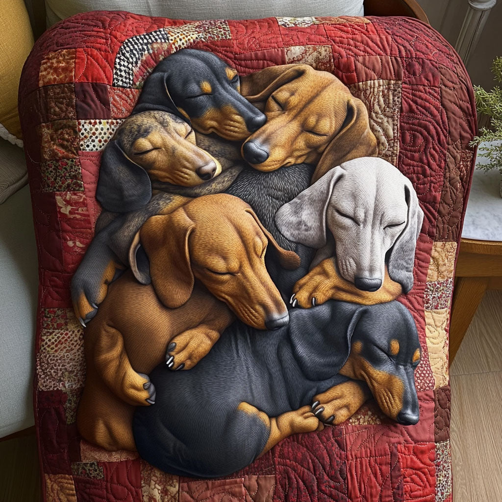 Dachshund Delight Quilted Blanket Best Bedding Comforter Sets Gifts With Dachshunds On Them