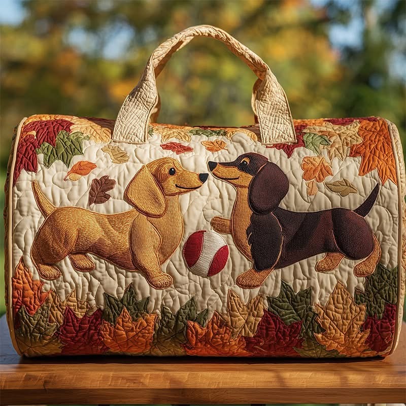 Dachshund Dog Quilted Duffle Bag Pet Lovers Travel Bag Perfect Gift For Dog Owners