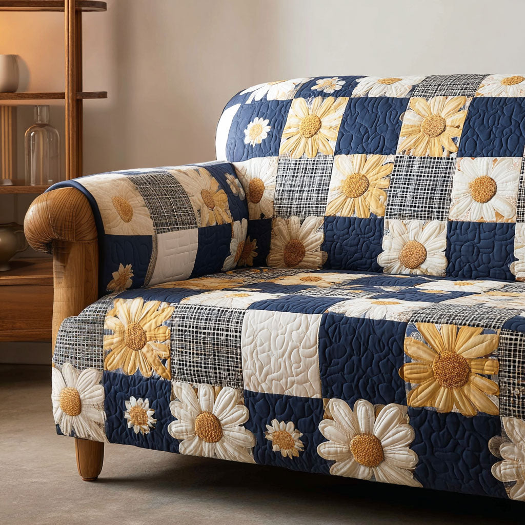 Daisy Breeze Quilted Sofa Cover Cool Sofa Covers Mother's Day Delivery Gifts