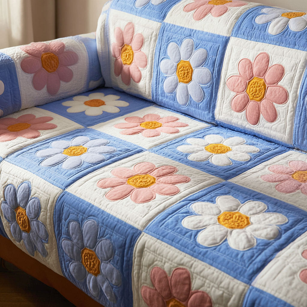 Daisy Comfort Quilted Sofa Cover Pretty Sofa Covers Creative Mother's Day Gifts
