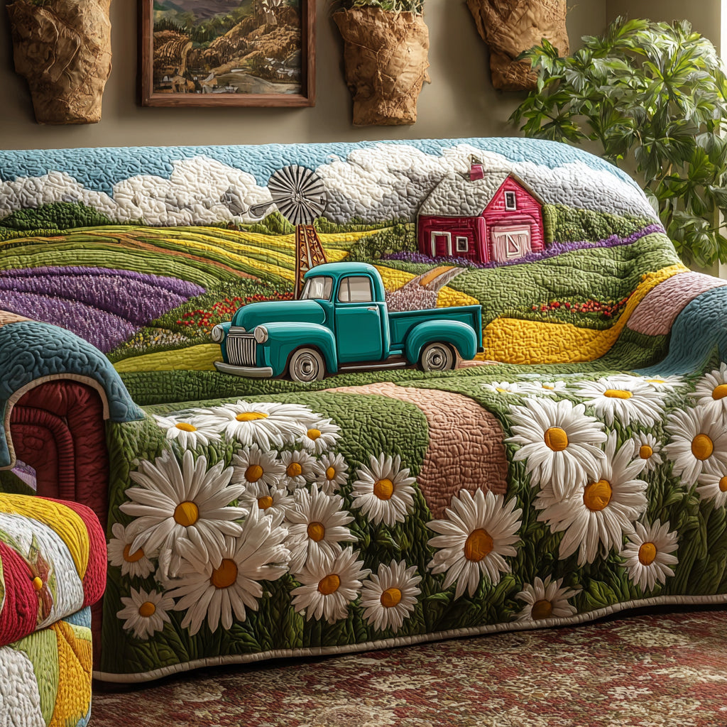 Daisy Dreams Quilted Sofa Cover Furniture Covers Daisy Themed Presents