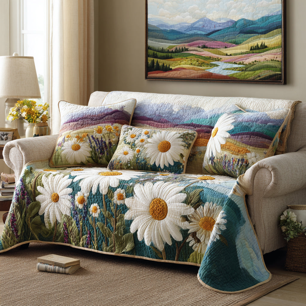 Daisy Fields Quilted Sofa Cover Couch Slipcovers Daisy Related Gifts