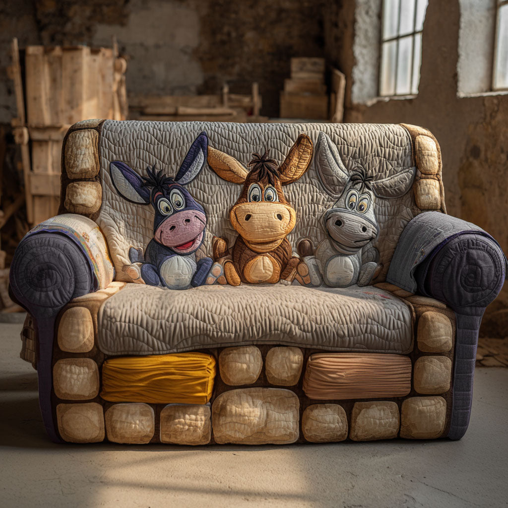 Dandelion Donkey Quilted Sofa Cover Sofa Seat Protector Funny Donkey Gifts