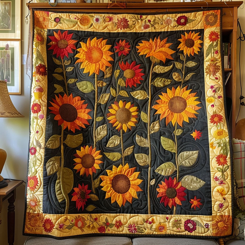 Dappled Sunflower Harmony Quilted Blanket Best Bedding Sets Creative Mother's Day Gifts