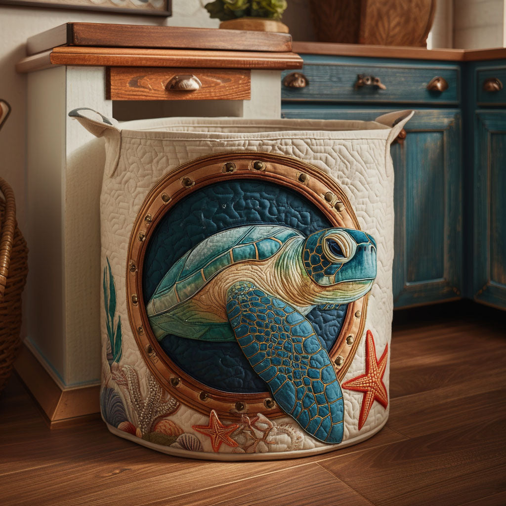 Deep Voyage Quilted Laundry Basket Luxury Quilted Storage Basket Gift for Home Decor Lovers