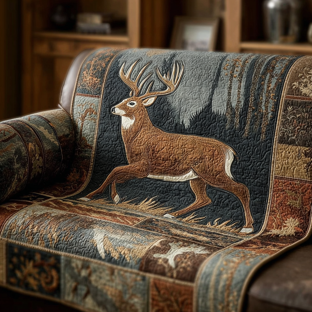 Deer Echo Quilted Sofa Cover Living Room Decorations Gifts For Deer Lovers