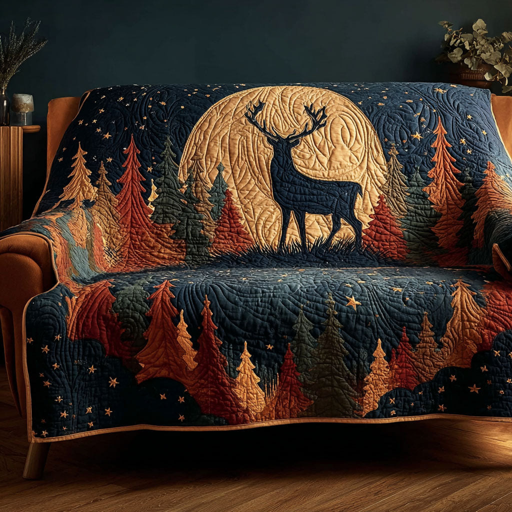 Deer Harmony Quilted Sofa Cover Sofa Couch Slipcover Unusual Deer Gifts Items