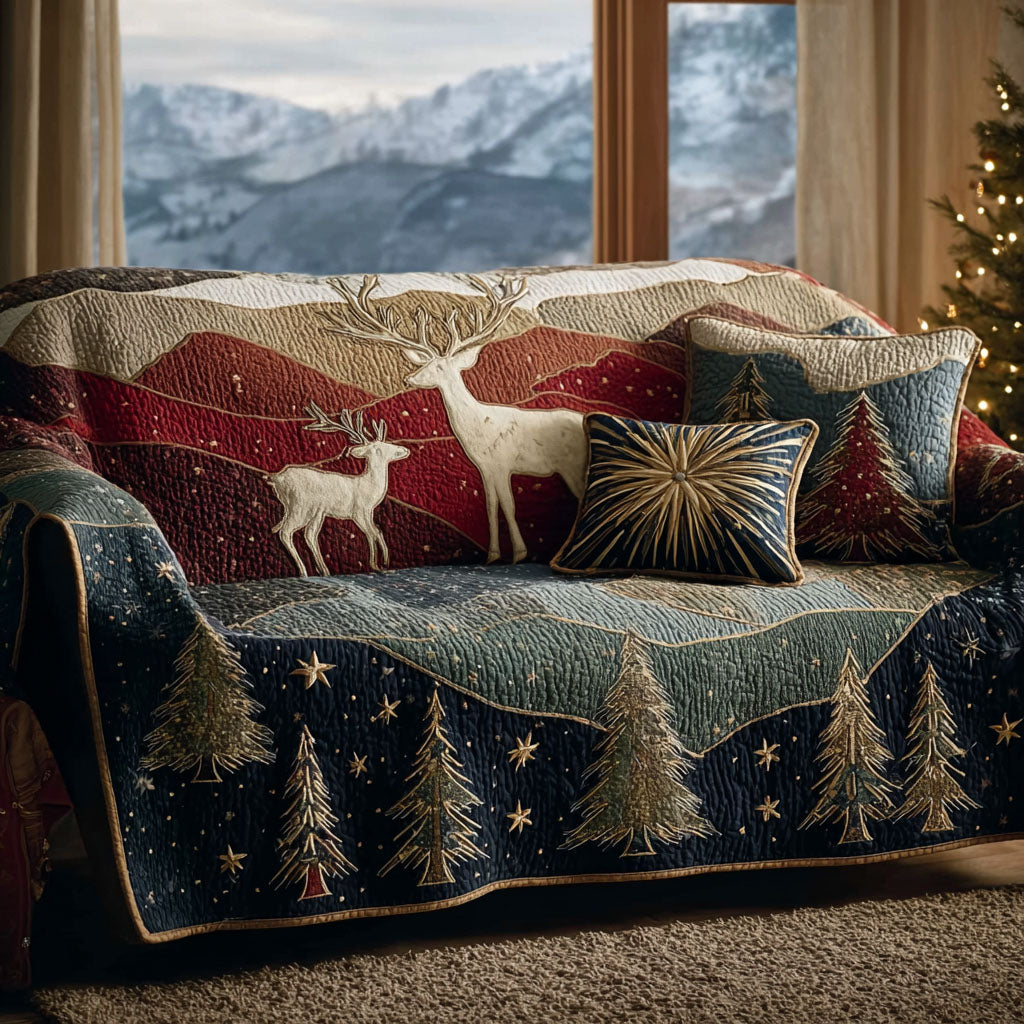 Deer Spirit Quilted Sofa Cover Living Room Decor Ideas Birthday Presents For Deer Lovers