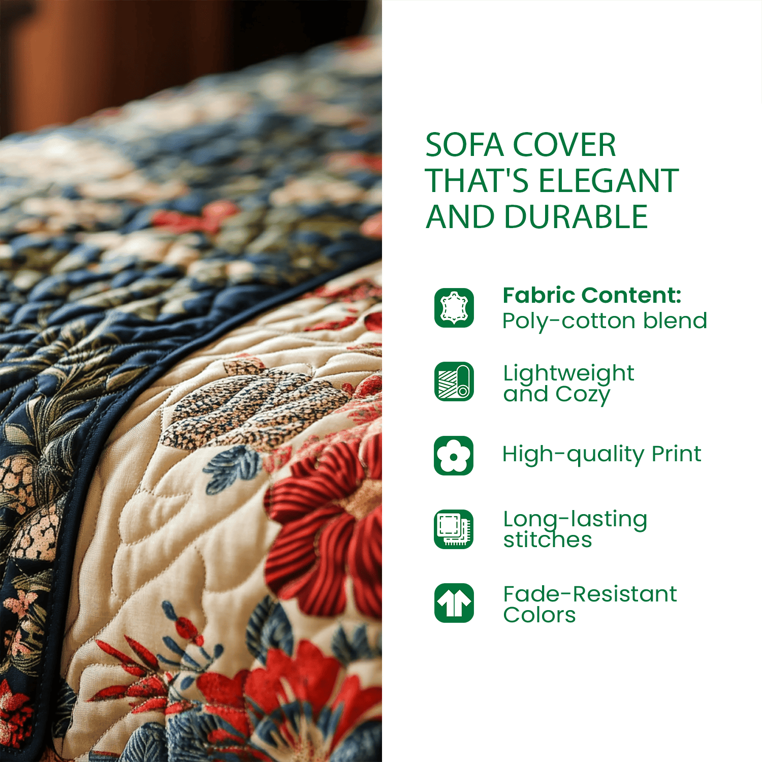 Desert Calm Quilted Sofa Cover Southwest Boho Furniture Protector Best Home Decor Gift Ideas - Image 4