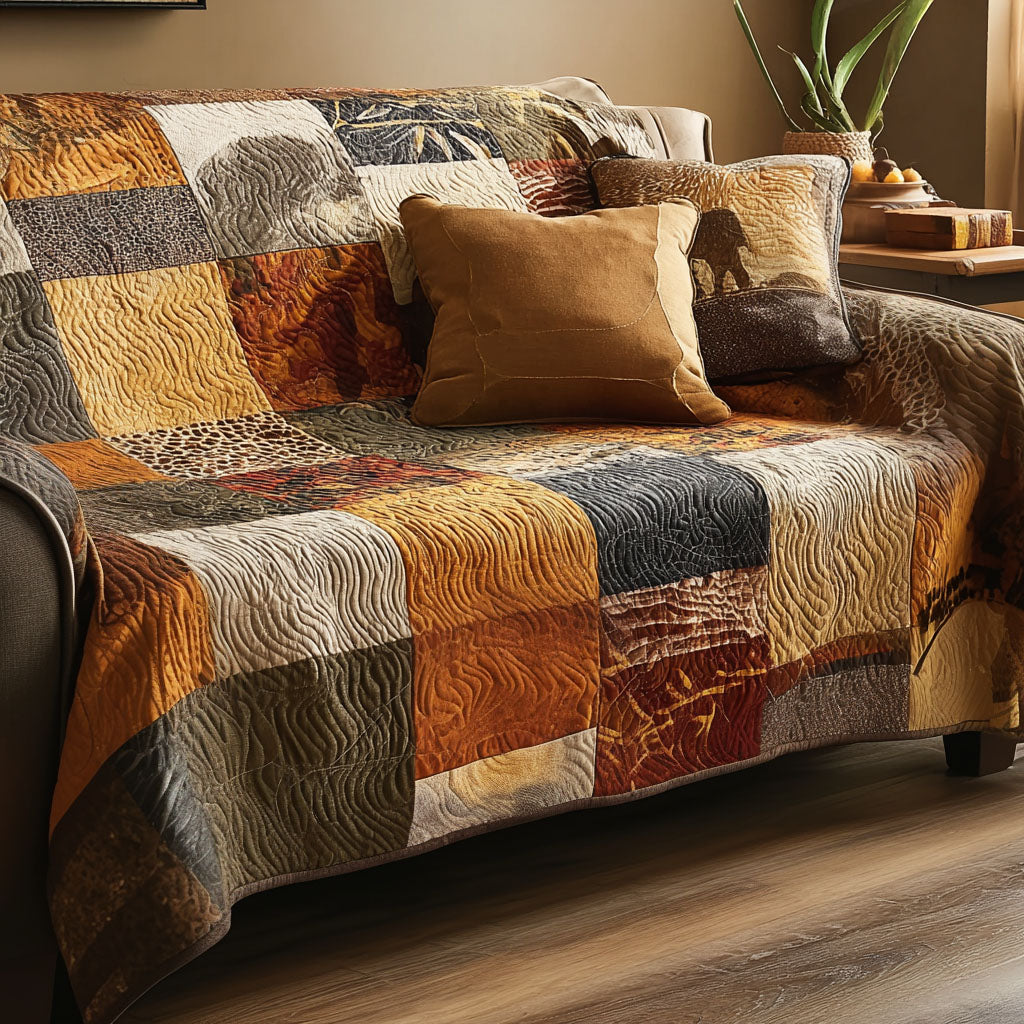 Desert Color Quilted Sofa Cover Cool Sofa Slipcovers Melanin African American Gifts
