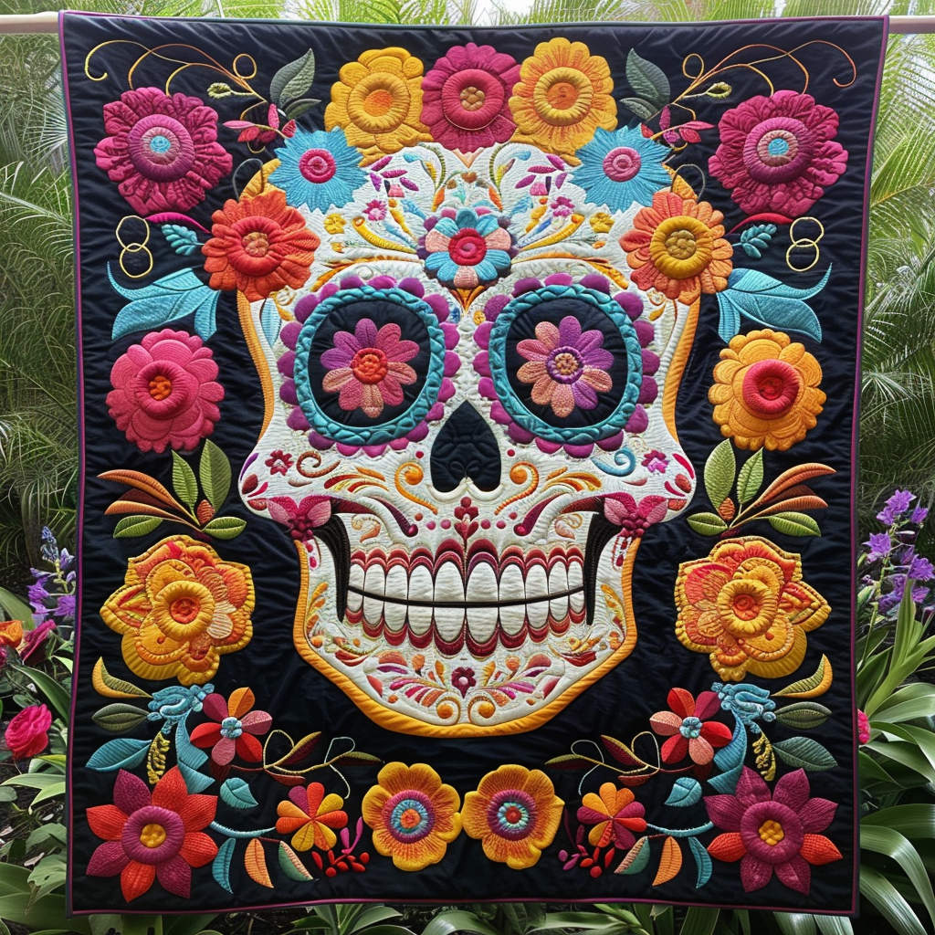 Dia De Los Muertos Quilted Blanket Great Bed Sets Day Of The Dead Ideas
