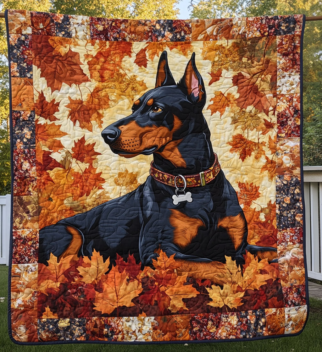 Doberman Watch Quilted Blanket Comforter Sets Gifts For Dog Parents