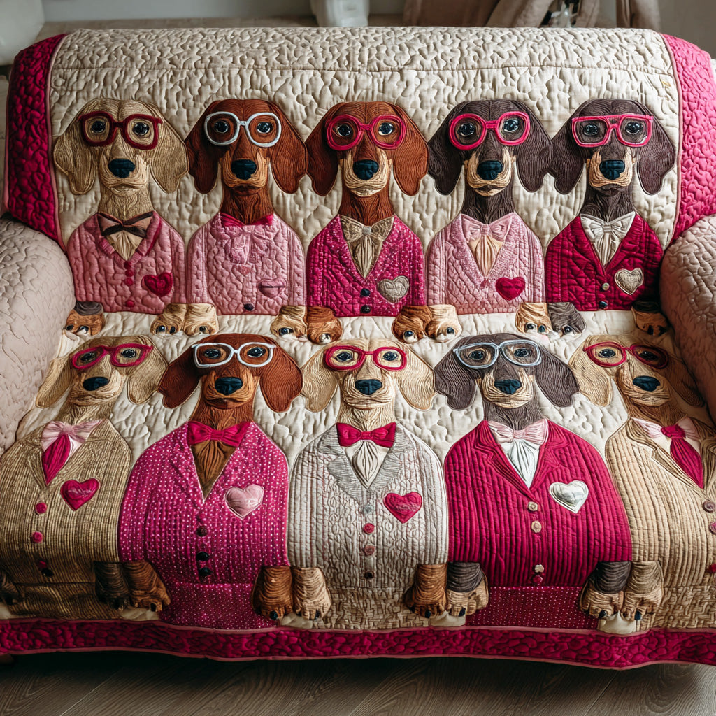 Doxie Romance Quilted Sofa Cover Sofa Seat Covers Best Gifts For Dog Lovers