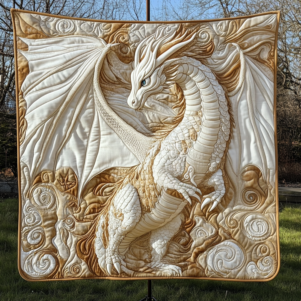 Draconic Whisper Quilted Blanket Bed Room Decoration Dragon Gifts For Men