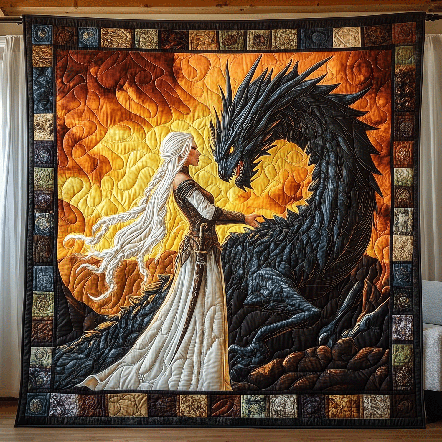 Dragon Guardian Quilted Blanket Good Sheet Sets Dragon Related Gifts