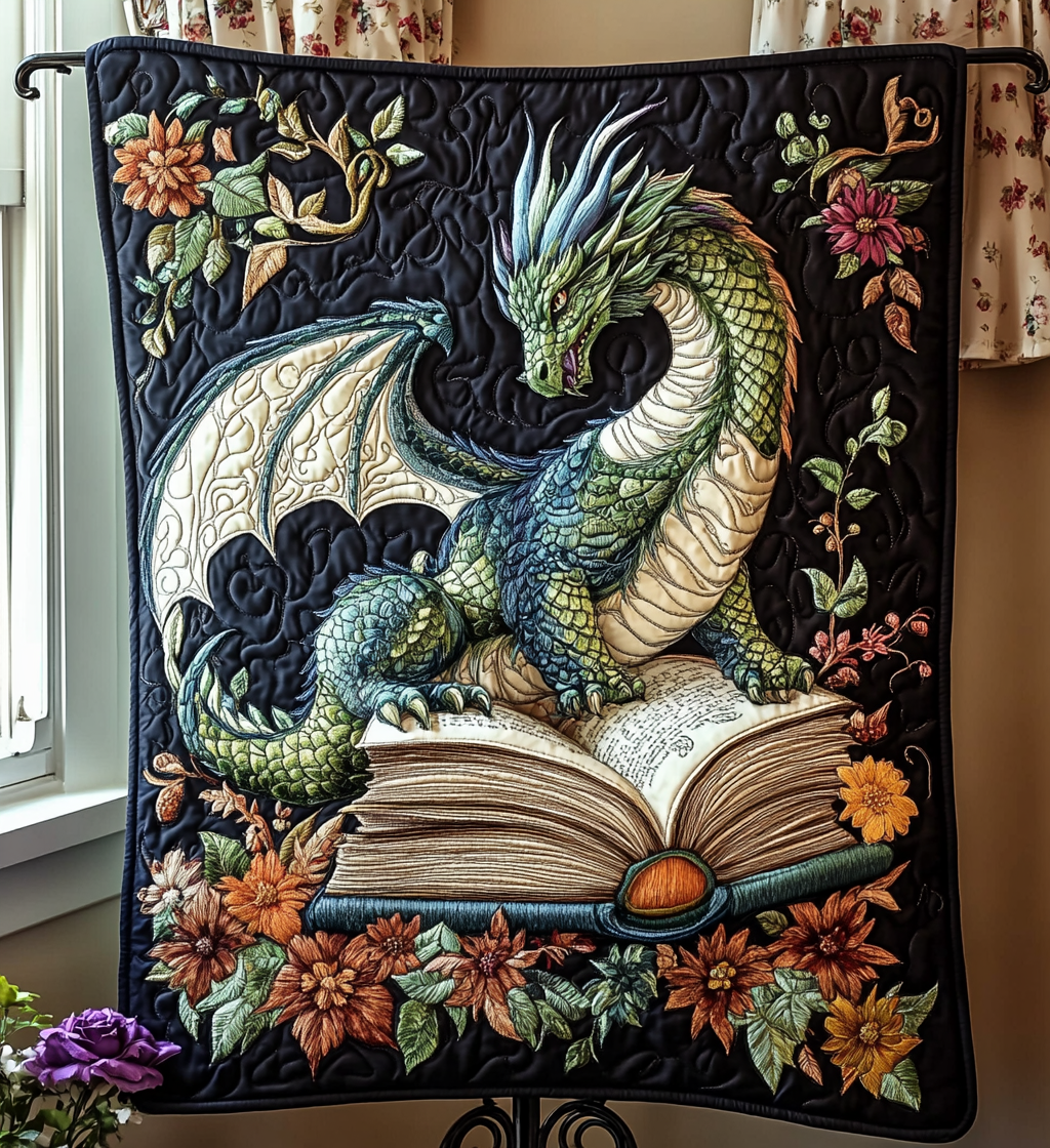 Dragon Realm Quilted Blanket Bed Decor Dragon Gift Ideas