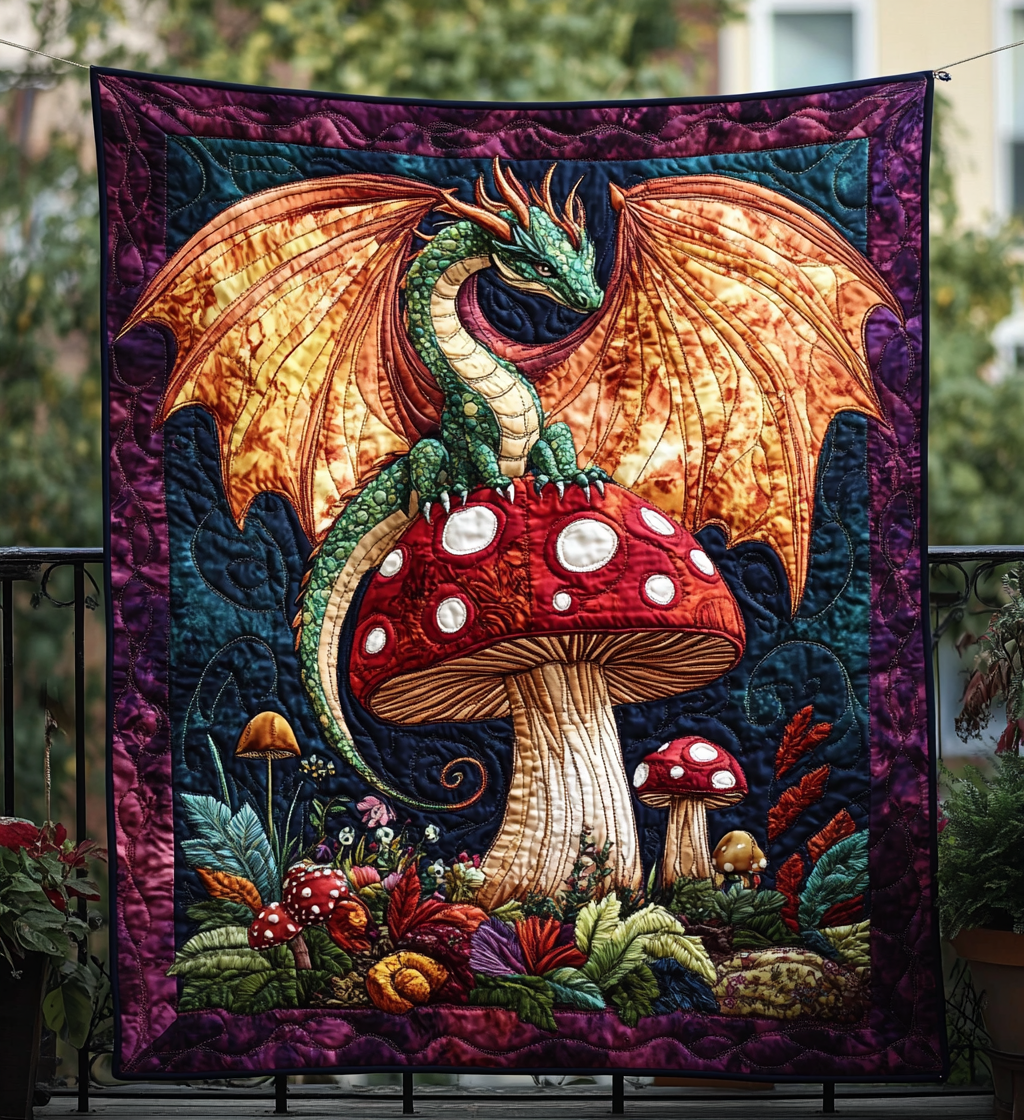Dragon Shroom Quilted Blanket Best Sheets Ever Gift For Dragon Lover