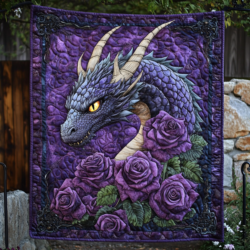 Dragon Violet Quilted Blanket Bedroom Decor Ideas Dragon Themed Gift Items