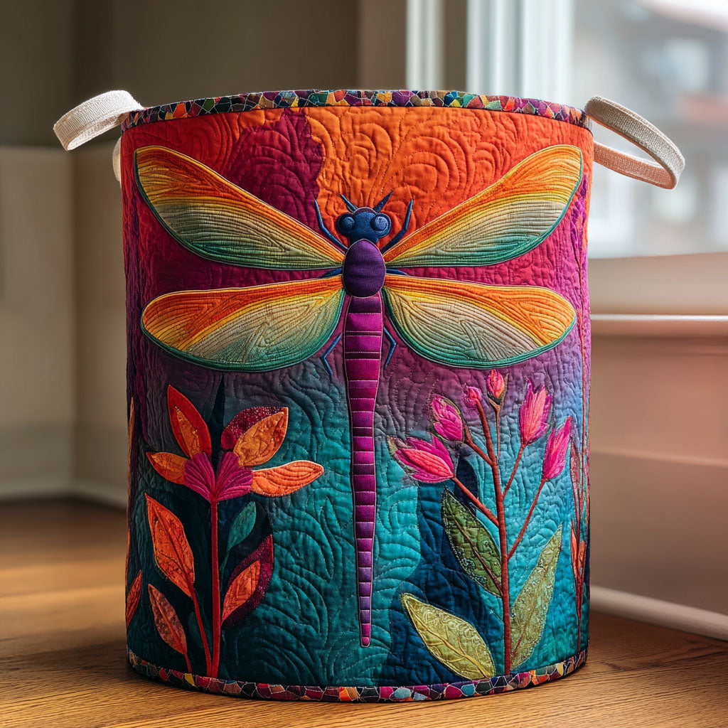 Dragonfly Dream Quilted Laundry Basket Best Clothes Hamper Gift Items For Friend